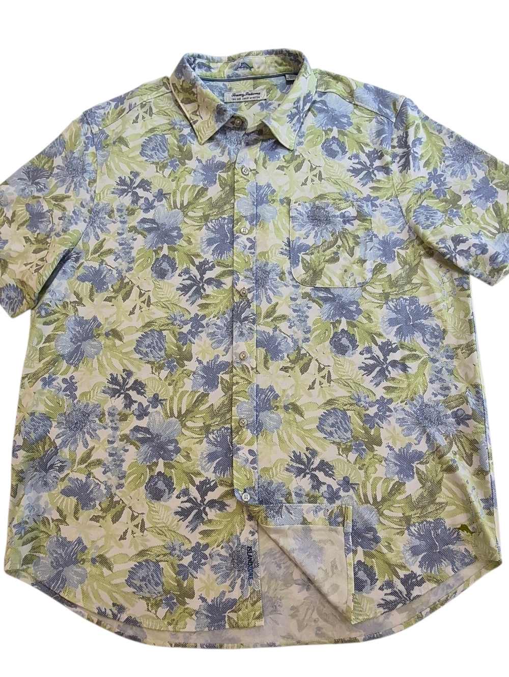 Tommy Bahama Mens Shirt The San Lucio Stretch Size 2XL Blue Floral Aloha Resort